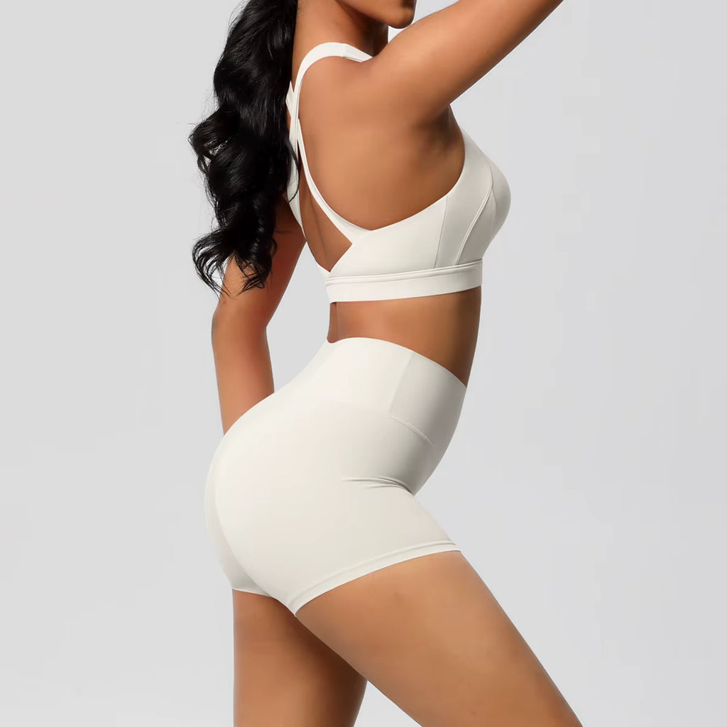 2 Pieces Set Breathable Active Wears Quick Dry Shorts Yoga Set for Women