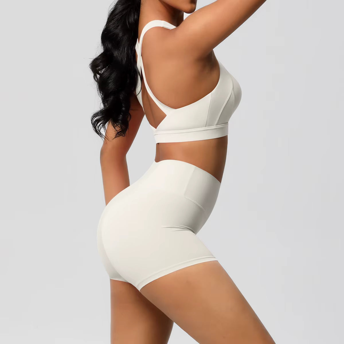 2 Pieces Set Breathable Active Wears Quick Dry Shorts Yoga Set for Women