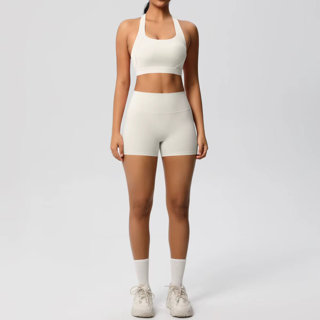 2 Pieces Set Breathable Active Wears Quick Dry Shorts Yoga Set for Women