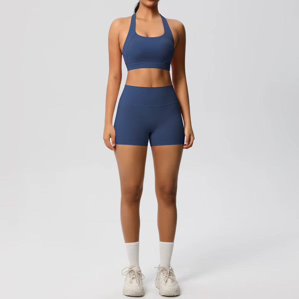 2 Pieces Set Breathable Active Wears Quick Dry Shorts Yoga Set for Women