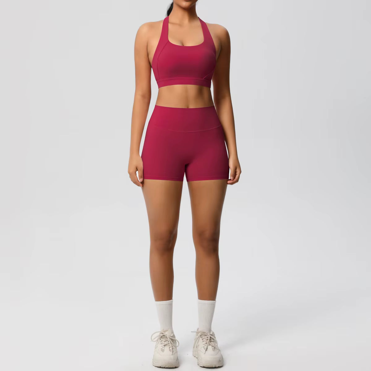 2 Pieces Set Breathable Active Wears Quick Dry Shorts Yoga Set for Women