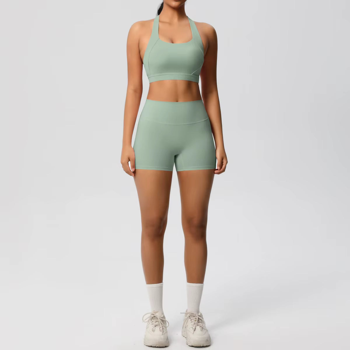 2 Pieces Set Breathable Active Wears Quick Dry Shorts Yoga Set for Women