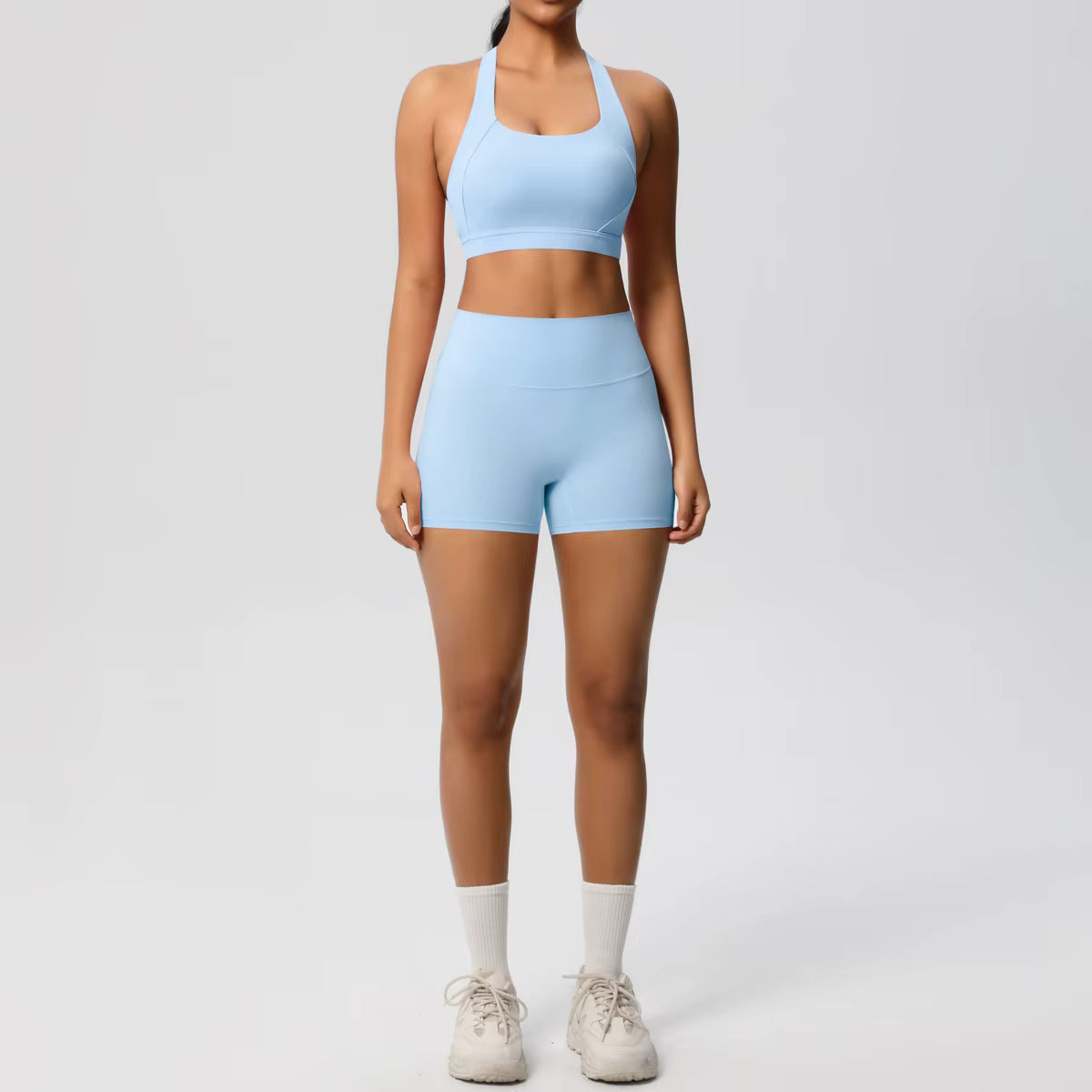 2 Pieces Set Breathable Active Wears Quick Dry Shorts Yoga Set for Women