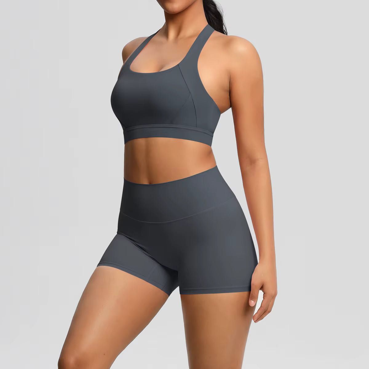 2 Pieces Set Breathable Active Wears Quick Dry Shorts Yoga Set for Women