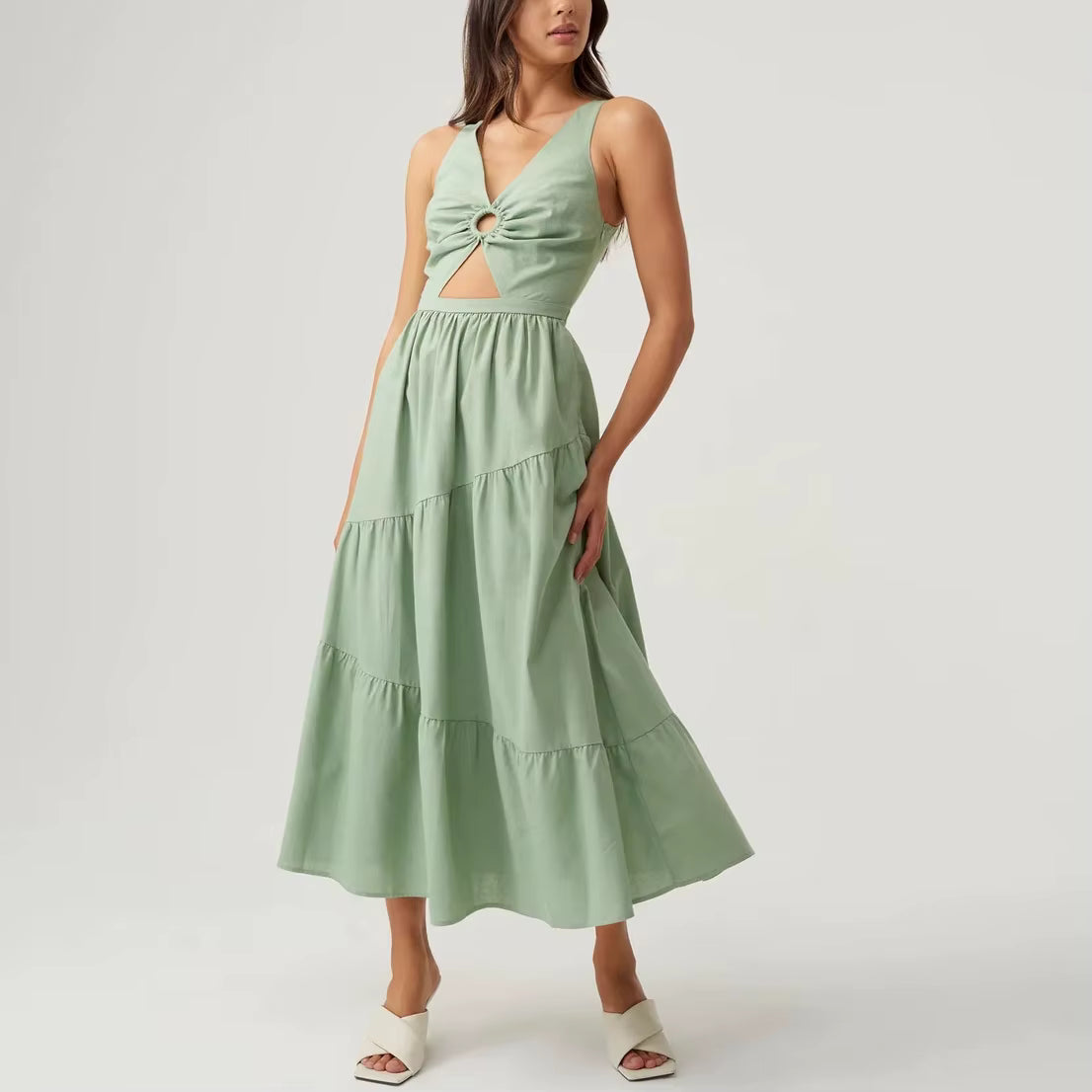 Sleeveless Sexy Midi Boho Summer Dresses Women