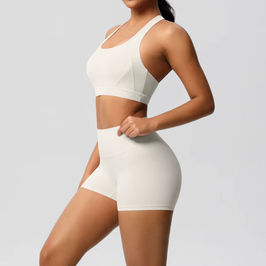 2 Pieces Set Breathable Active Wears Quick Dry Shorts Yoga Set for Women