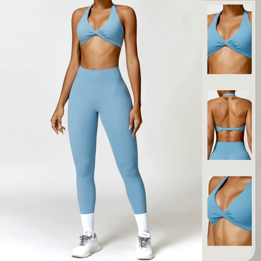 Fitness Wear Yoga Sets Gym Workout Clothes Athletic Suits Sports Bra Jacket High Waist Leggings Set for Women